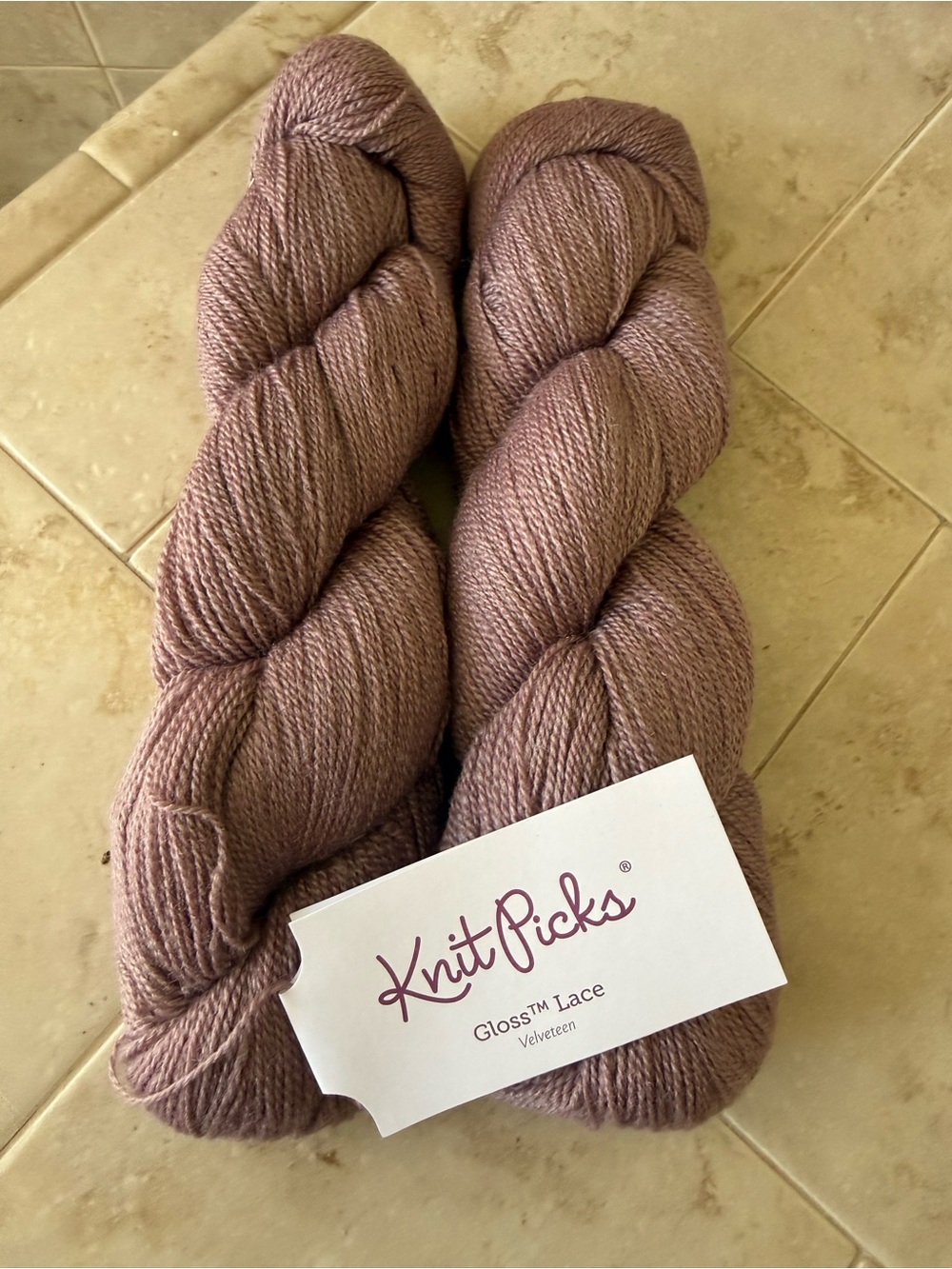 Knit Picks Gloss Lace Yarn - Velveteene (Mauve) - 2 Hanks